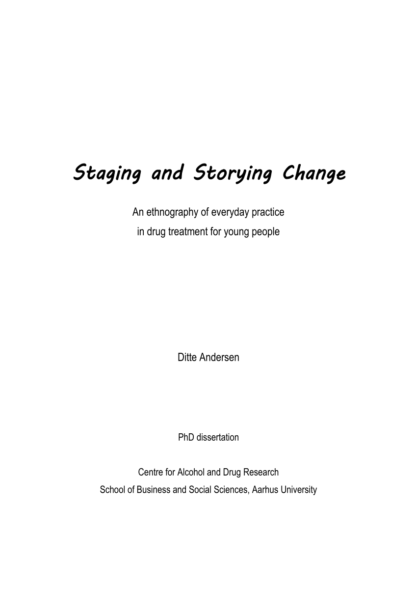 PDF) Staging Storying Change – An Ethnography of Everyday Practice in Drug Treatment