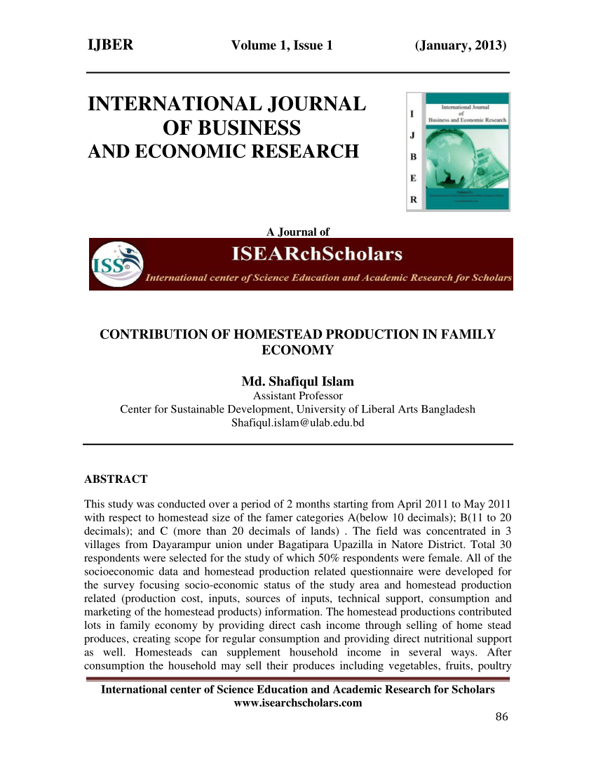 international journal of economic research