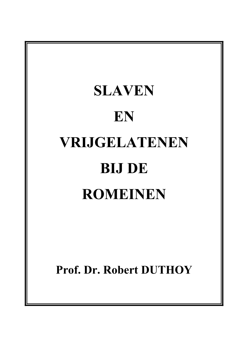 Verrassend PDF) Slavernij in de Romeinse wereld. DN-79