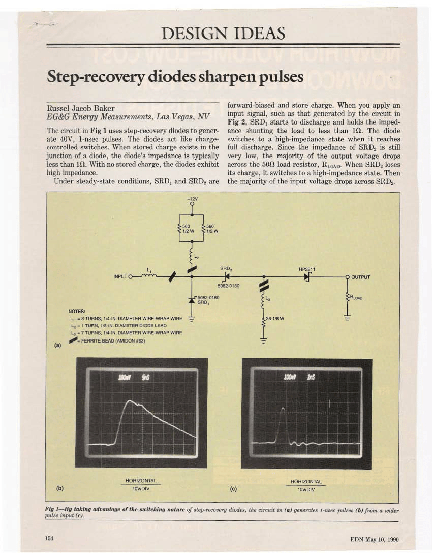 Pdf Step Recovery Diodes Sharpen Pulses