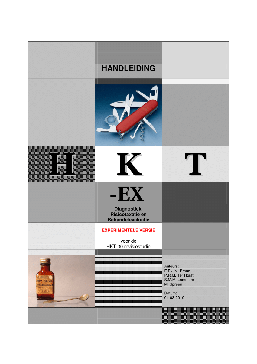 PDF) Handleiding HKT-EX. Historische Klinische en Toekomst items voor Diagnostiek, Risicotaxatie en Behandelevaluatie, experimentele versie foto