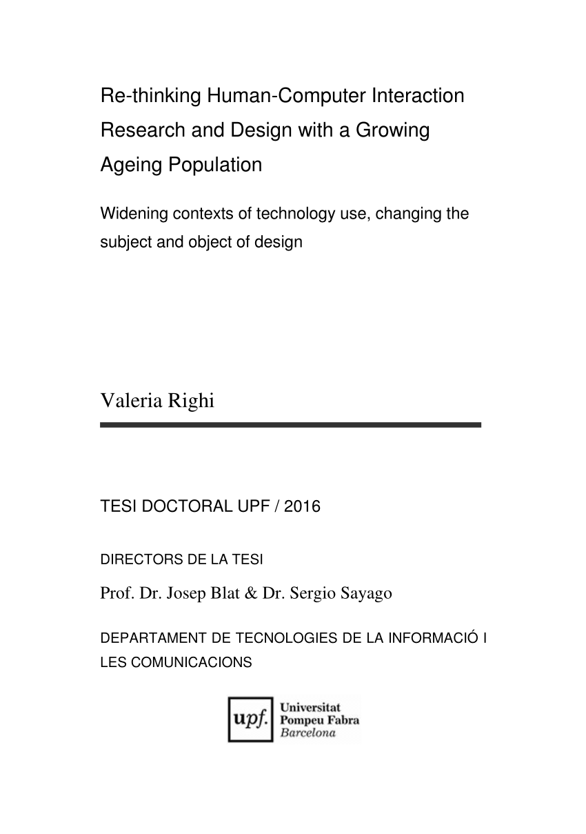 PDF) Re-thinking Human-Computer Interaction Research and Design ...
