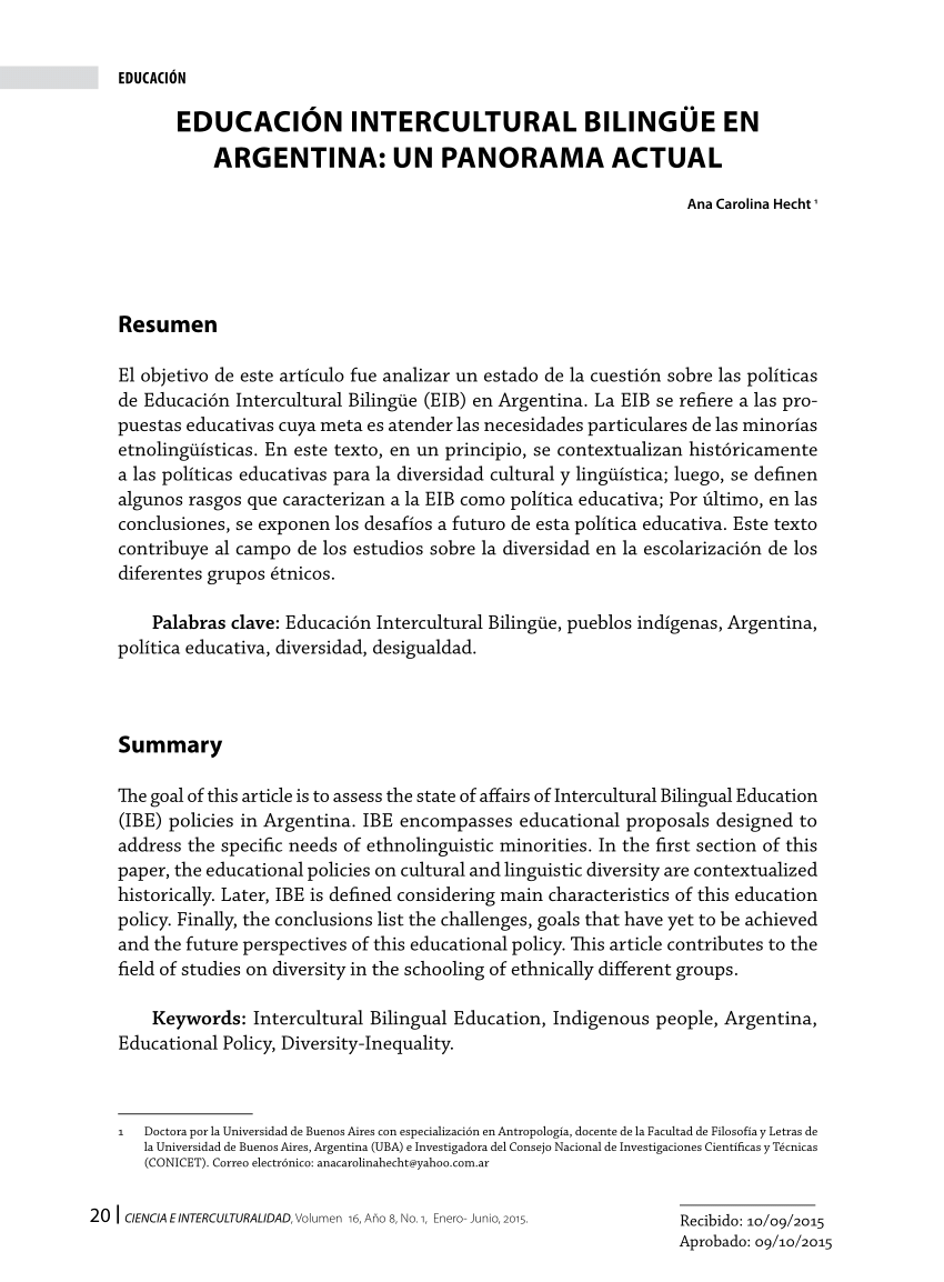 PDF EDUCACI N INTERCULTURAL BILING E EN ARGENTINA UN PANORAMA ACTUAL