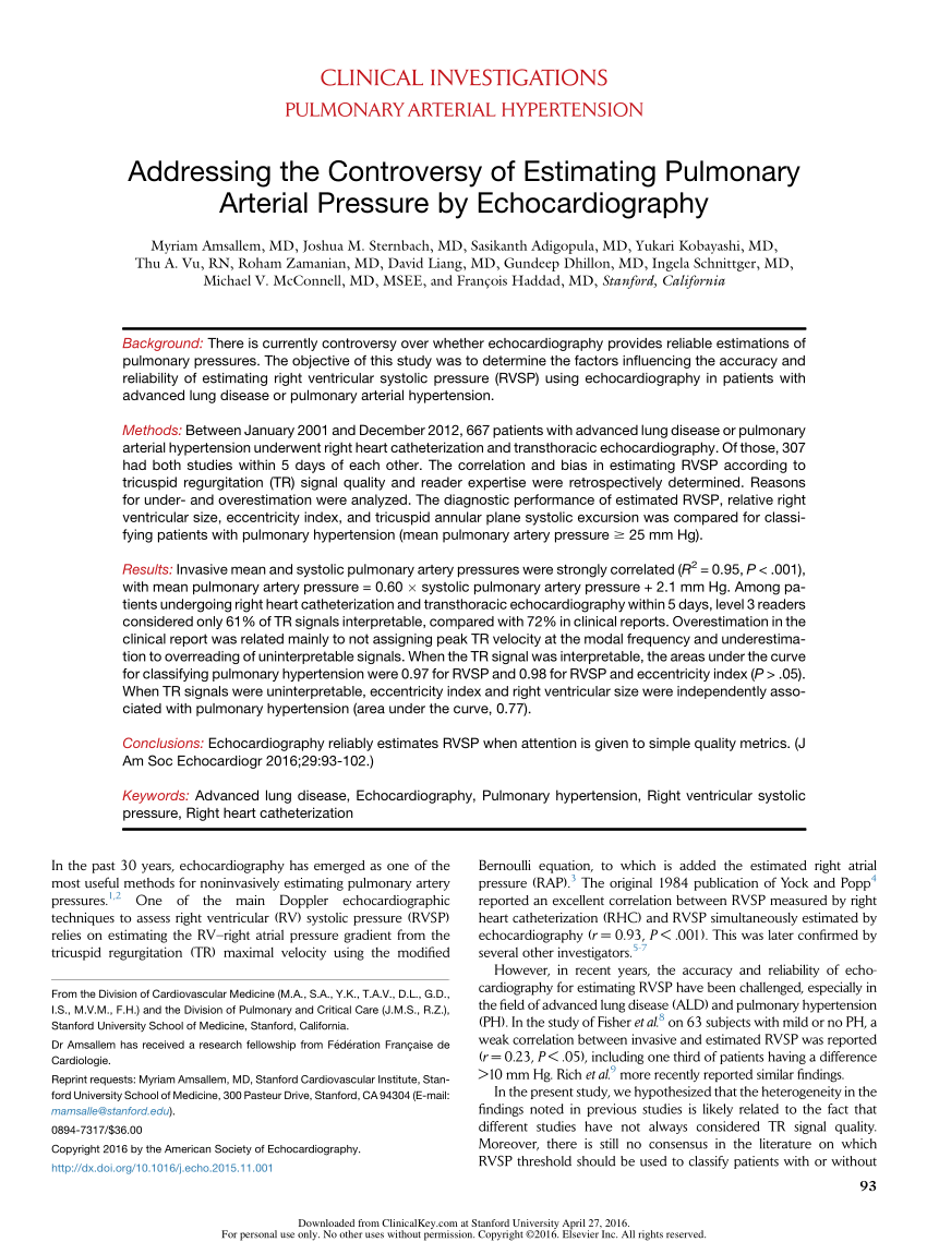 Tapse And Rvsp Prognostic Value When Viewed As An Index