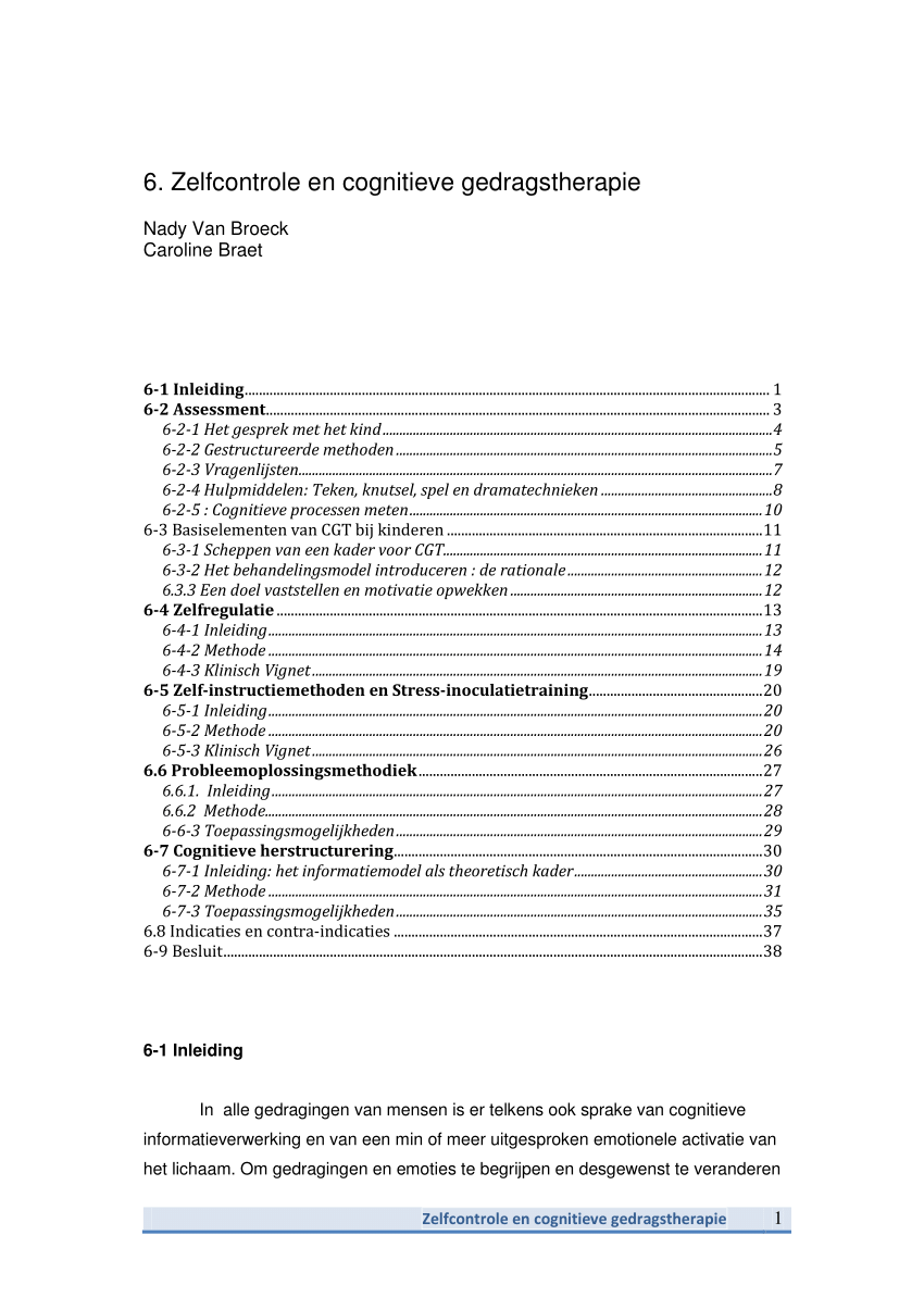 Wonderbaar PDF) Zelfcontrole en cognitieve gedragstherapie bij kinderen HH-92
