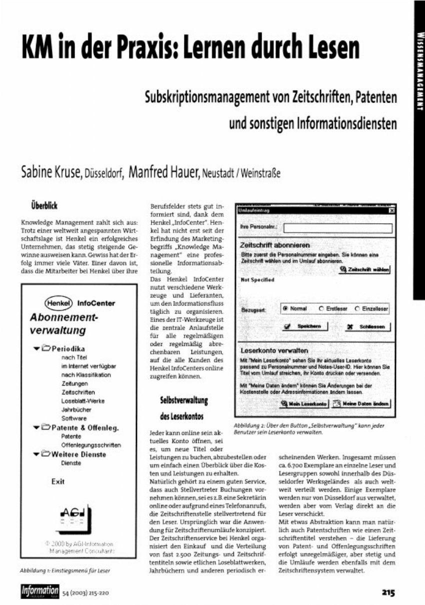(PDF) KM in der praxis: Lernen durch lesen ...