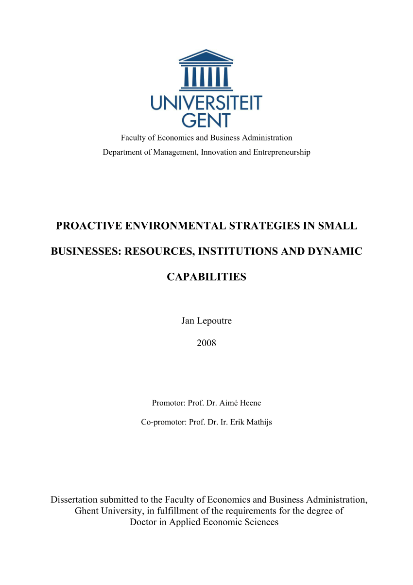 thesis on environmental strategies
