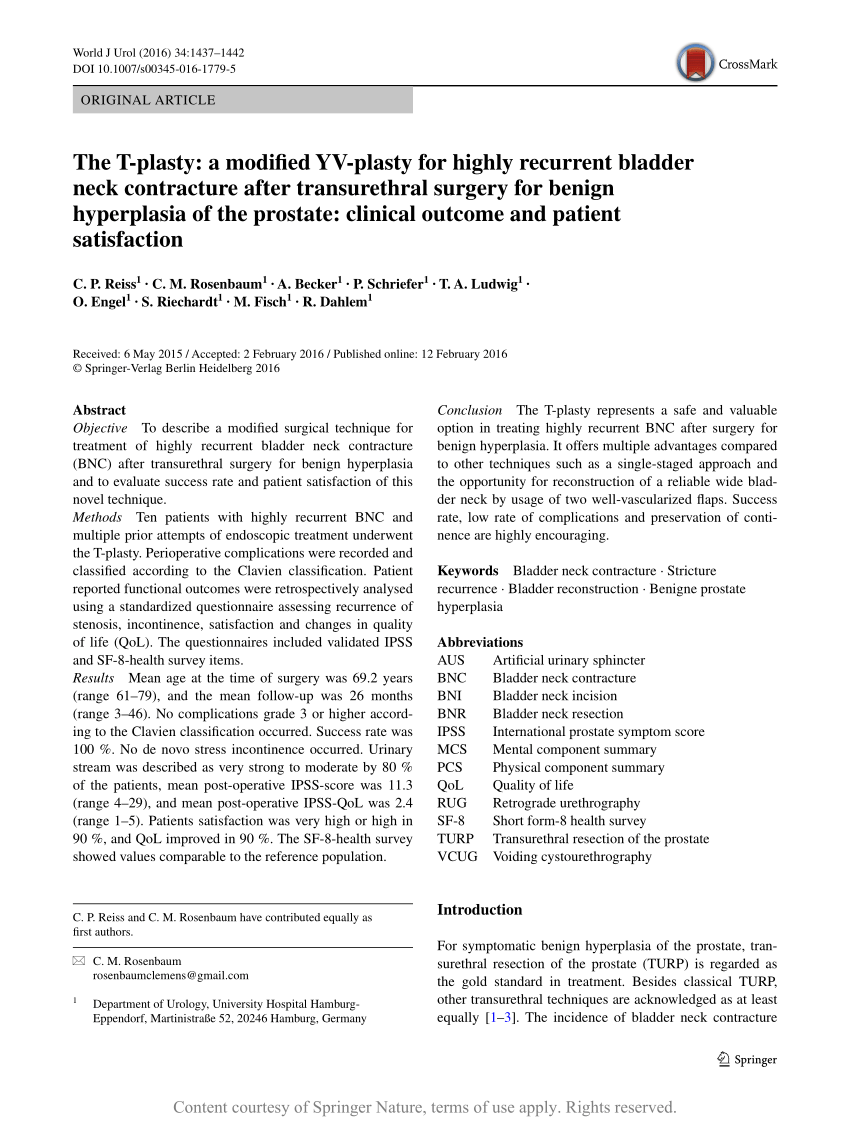 Bladder Neck Incision (B.N.I.) and Urethrotomy