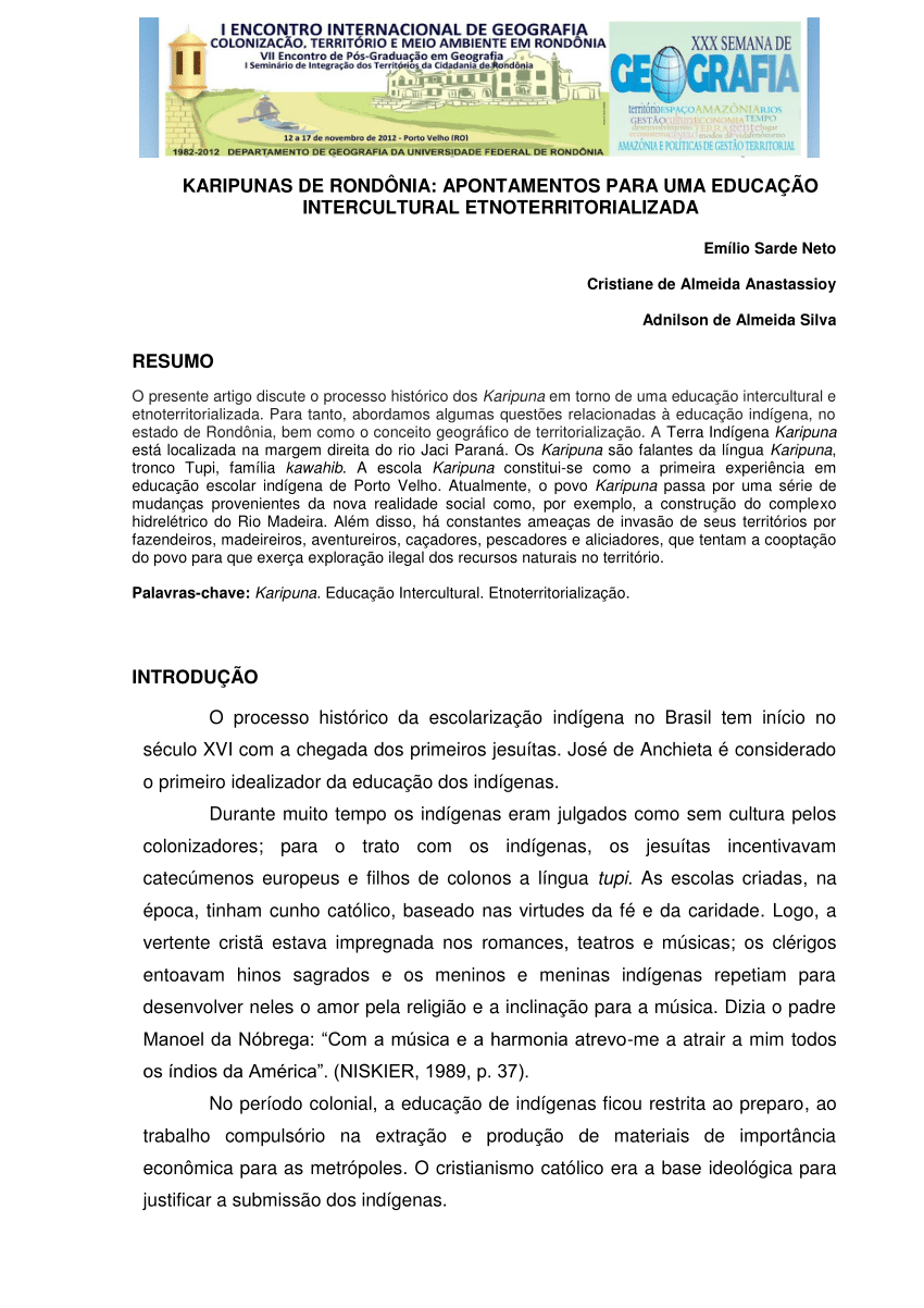 PDF) Prefácio- Antropia, Interculturalidade e Educacao