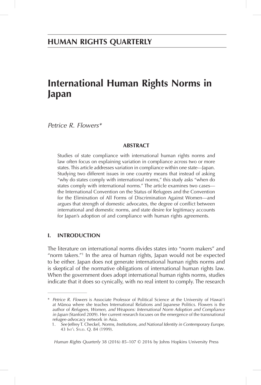 PDF) International Human Rights Norms in Japan