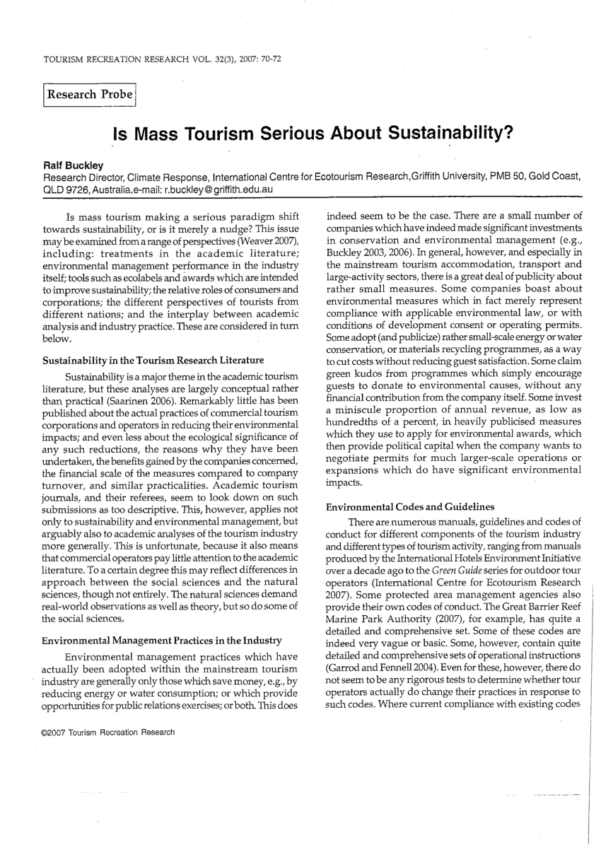 mass tourism essay