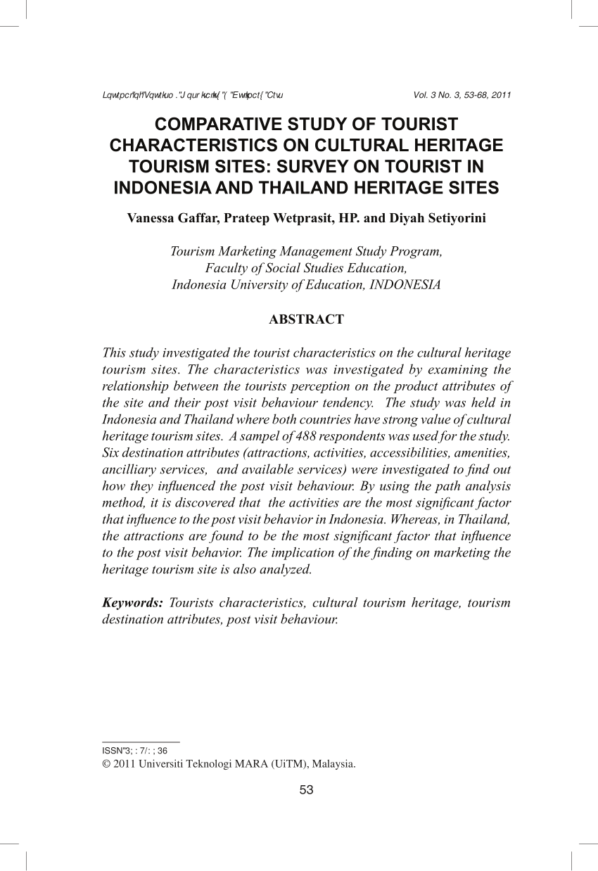 thesis title for heritage tourism