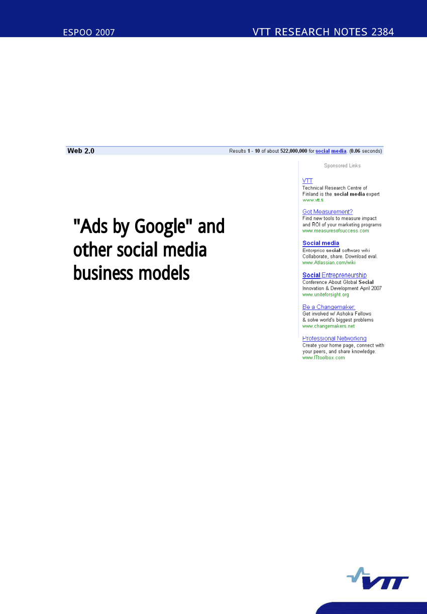 Pdf Ads By Google And Other Social Media Business Models