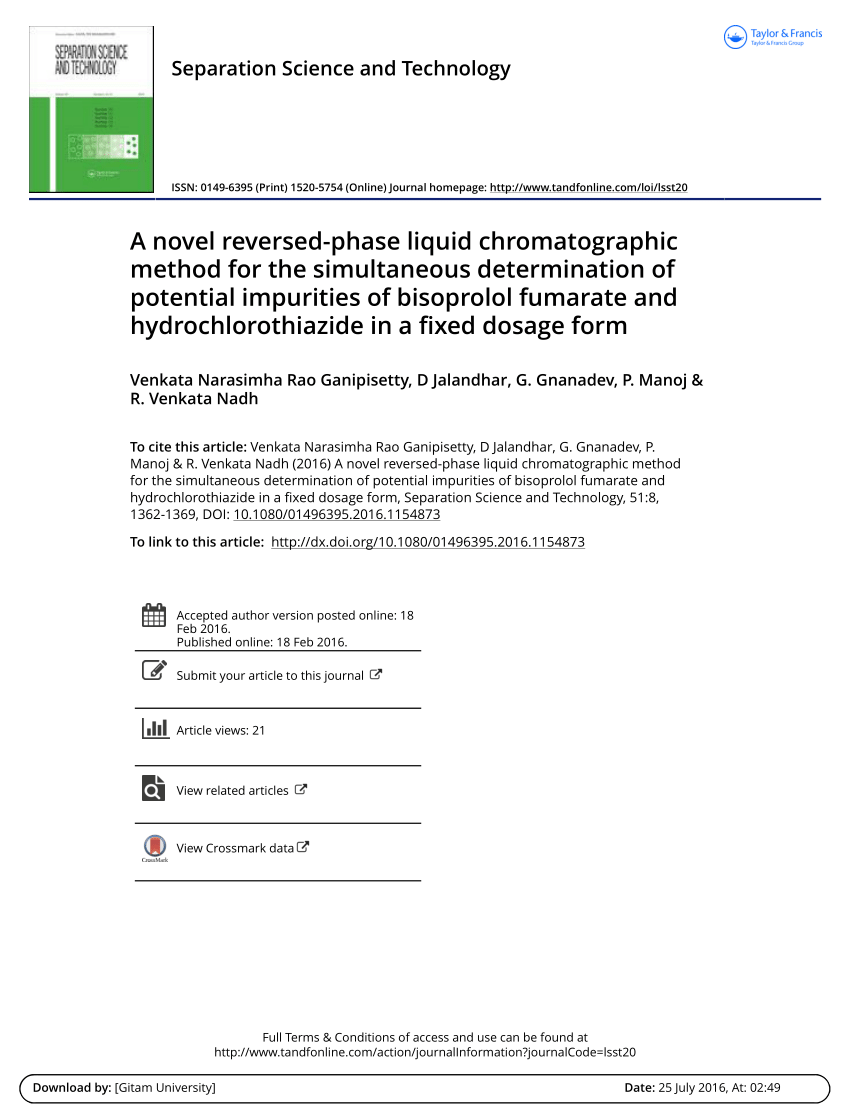 PDF) Stability indicating reverse phase high-performance liquid  chromatographic method for simultaneous estimation of labetalol and its  degradation products in tablet dosage forms