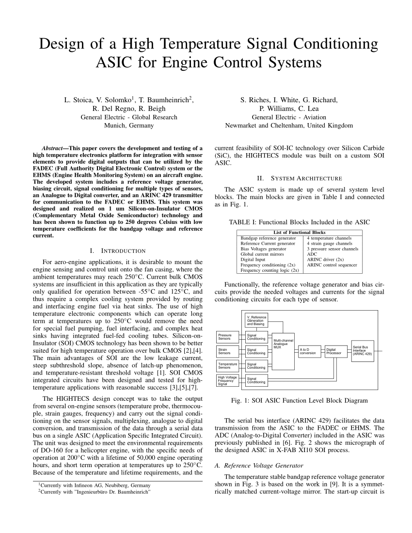 (PDF) Design of a High Temperature Signal Conditioning ...