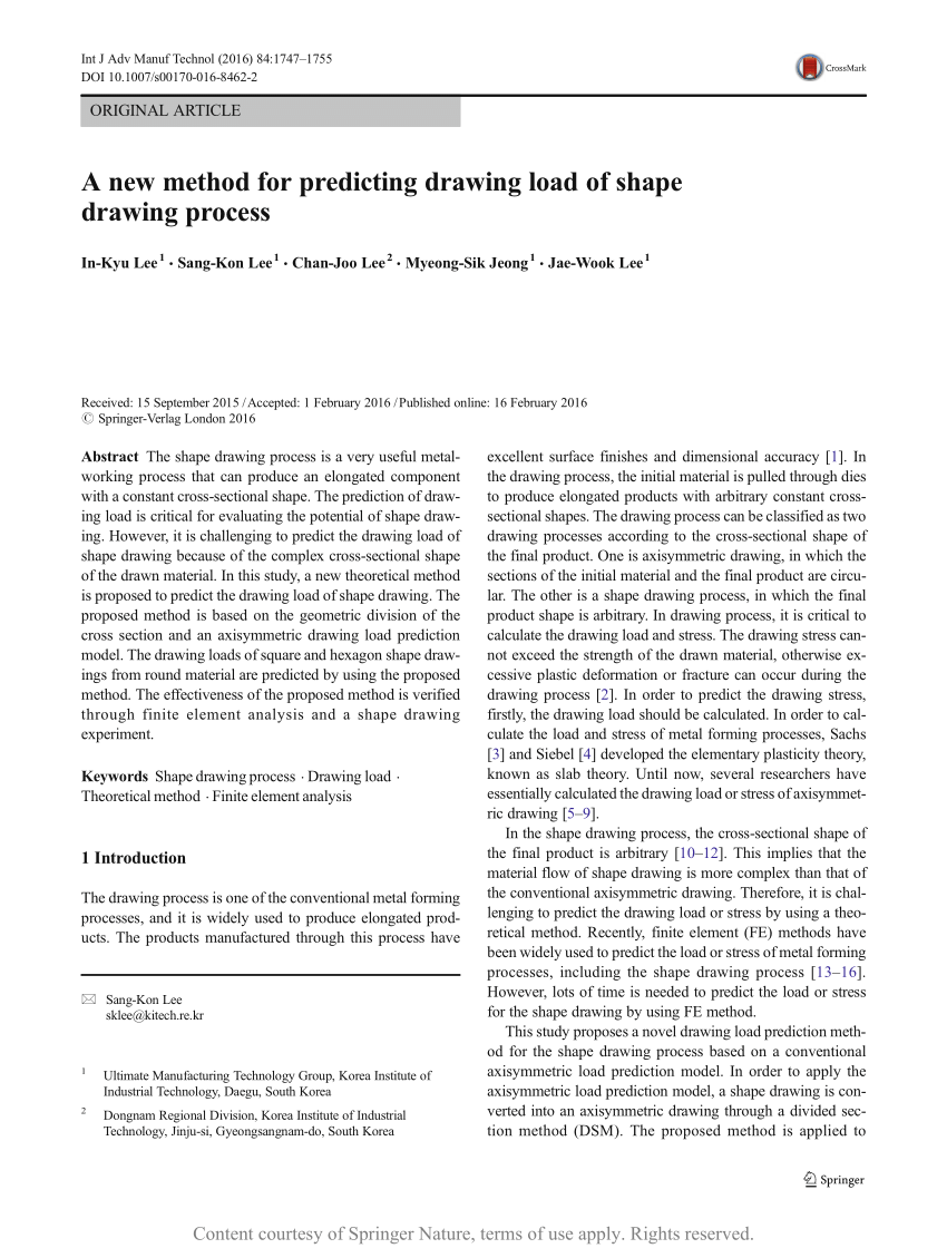 A new method for predicting drawing load of shape drawing process