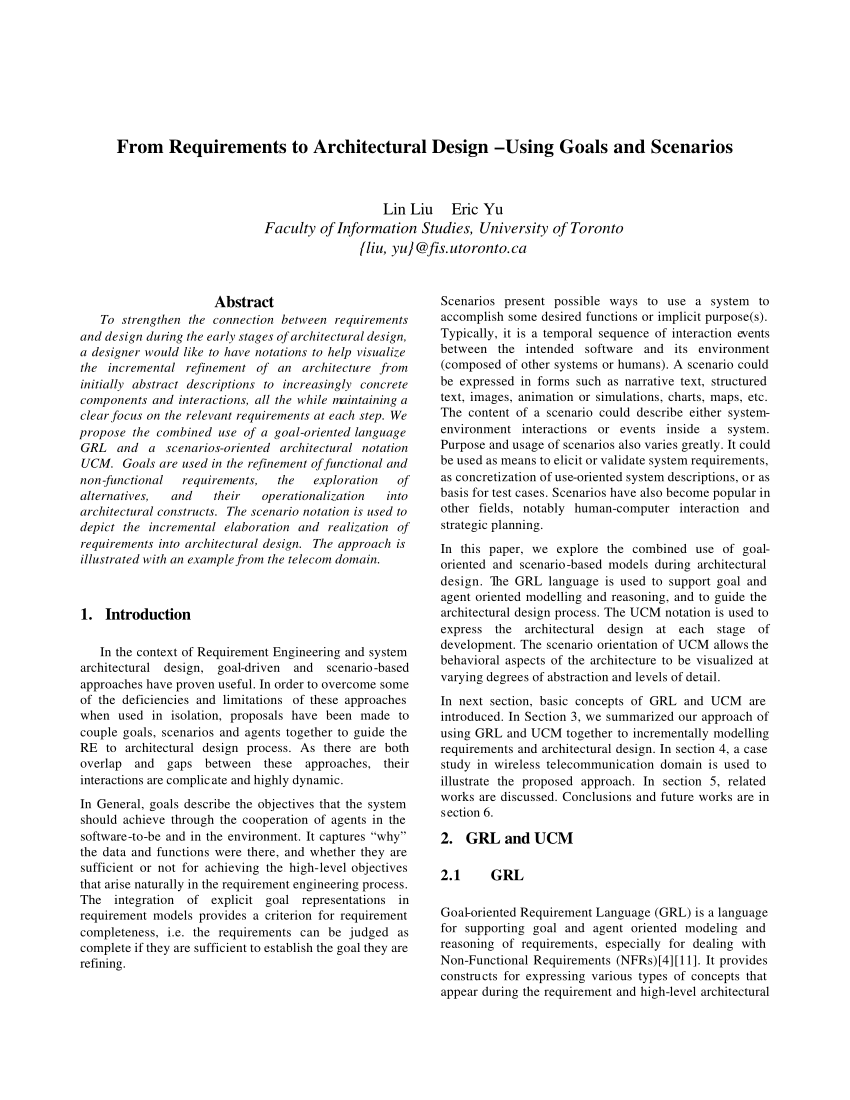 From Requirements to Design using Goals, Scenarios, and Agents