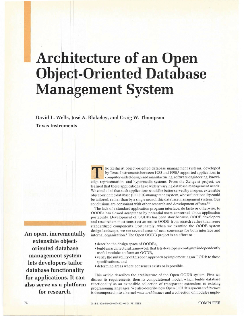 object in database management system pdf