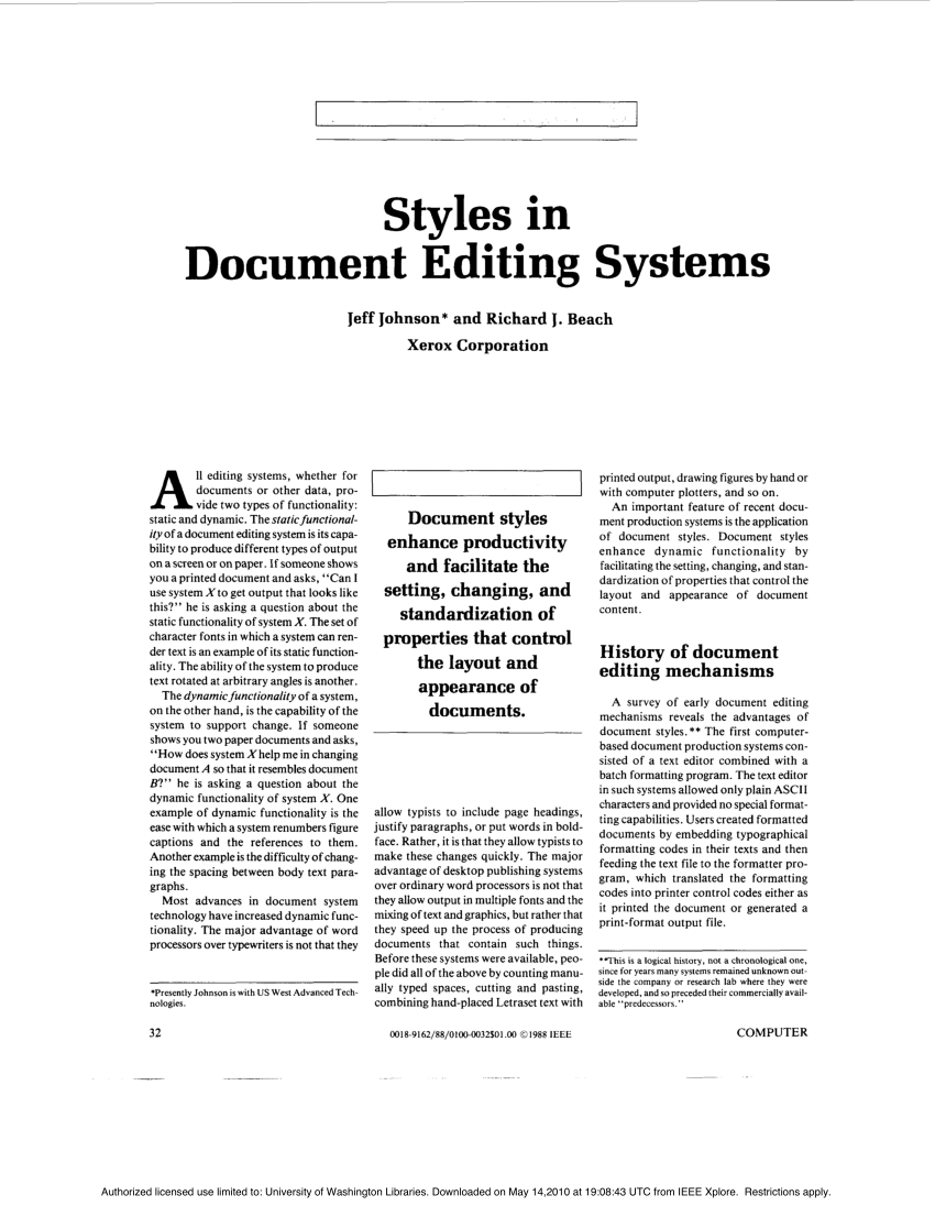 Pdf Styles In Document Editing Systems - 