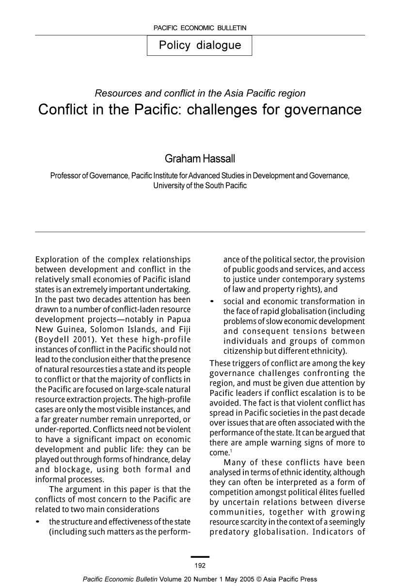 conflict in the pacific essay questions
