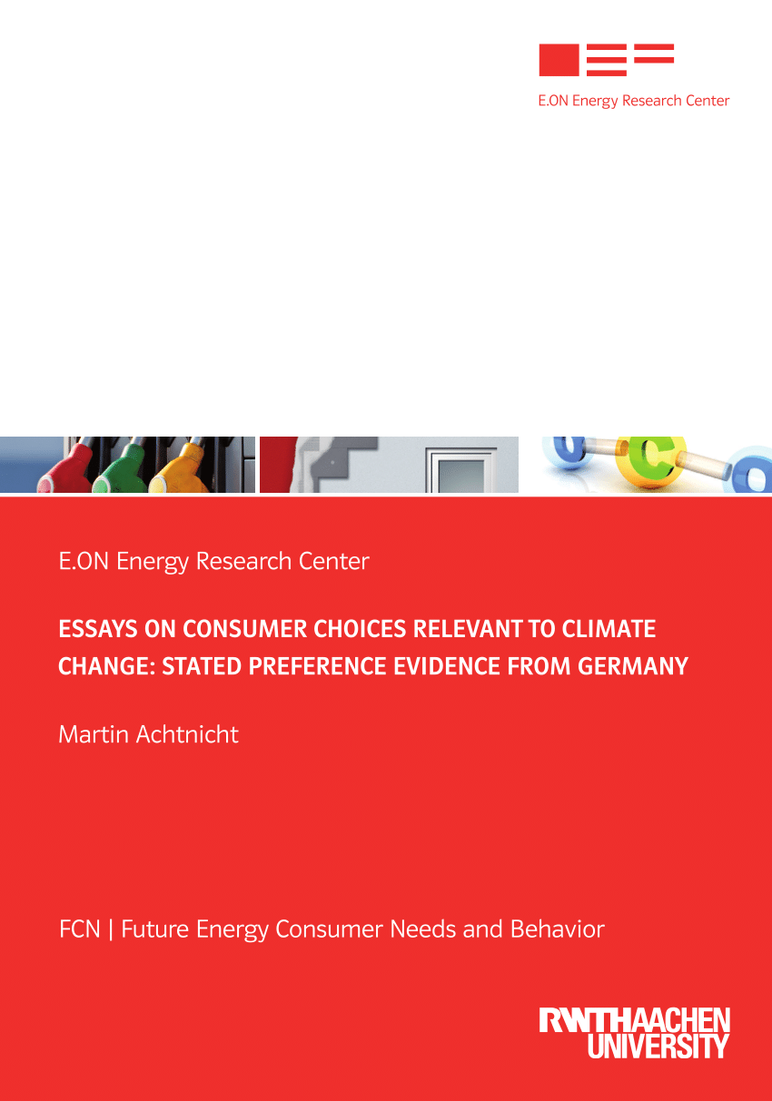 PDF) Essays on consumer choices relevant to climate change: stated ...