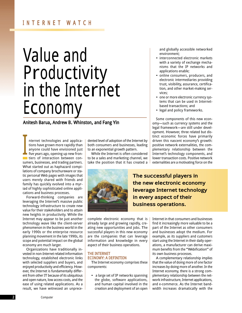 Pdf Value And Productivity In The Internet Economy