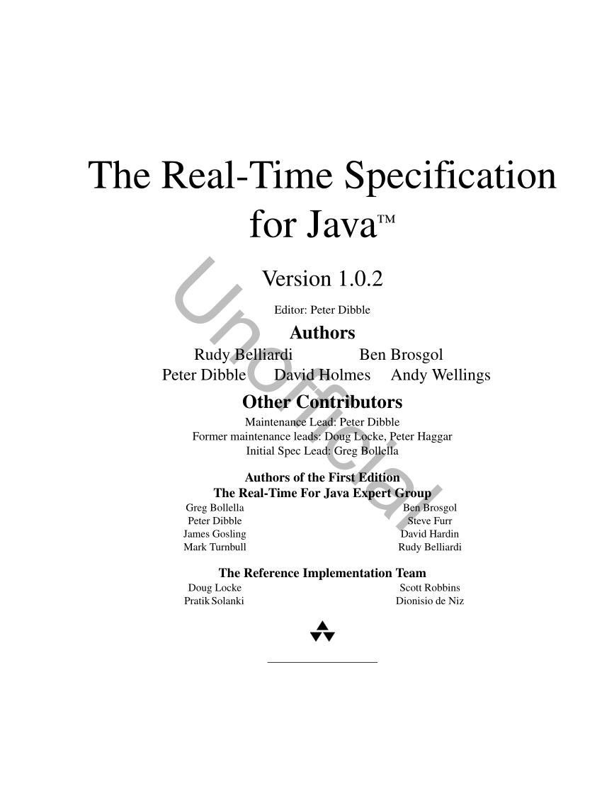Pdf The Real Time Specification For Java