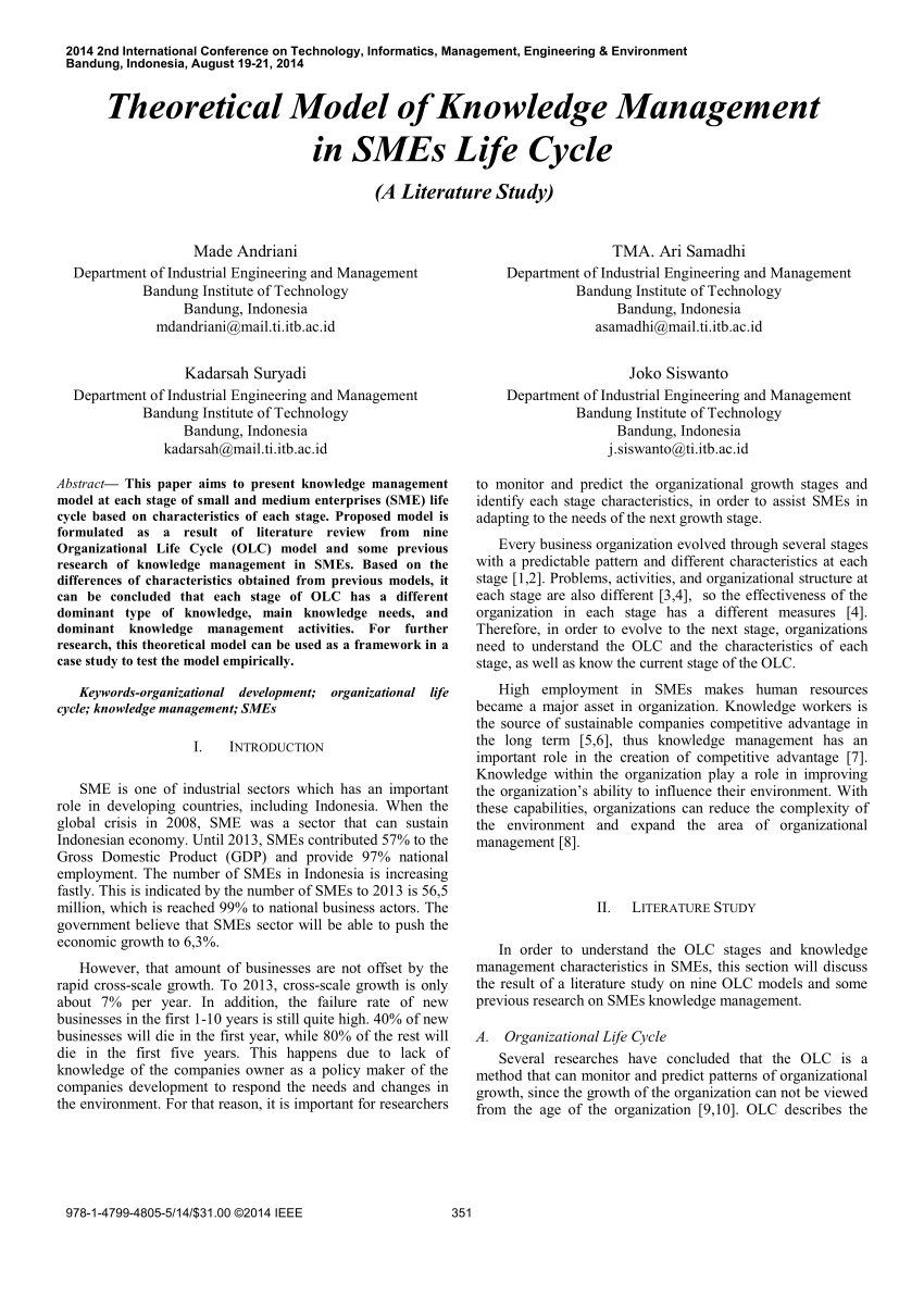 a literature review on knowledge management in smes