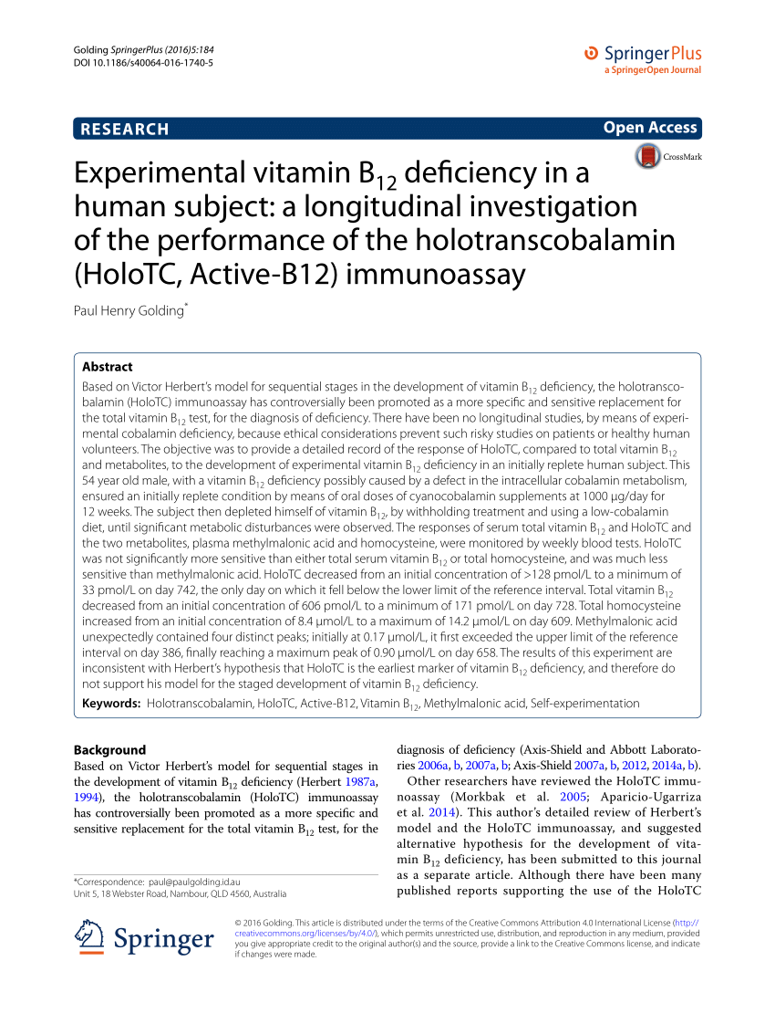 vitamin b12 research articles