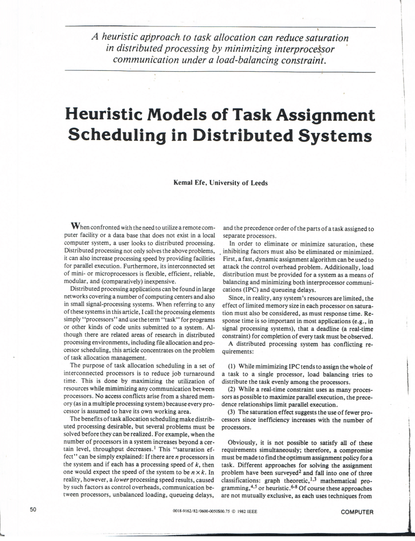 task assignment approach in distributed systems