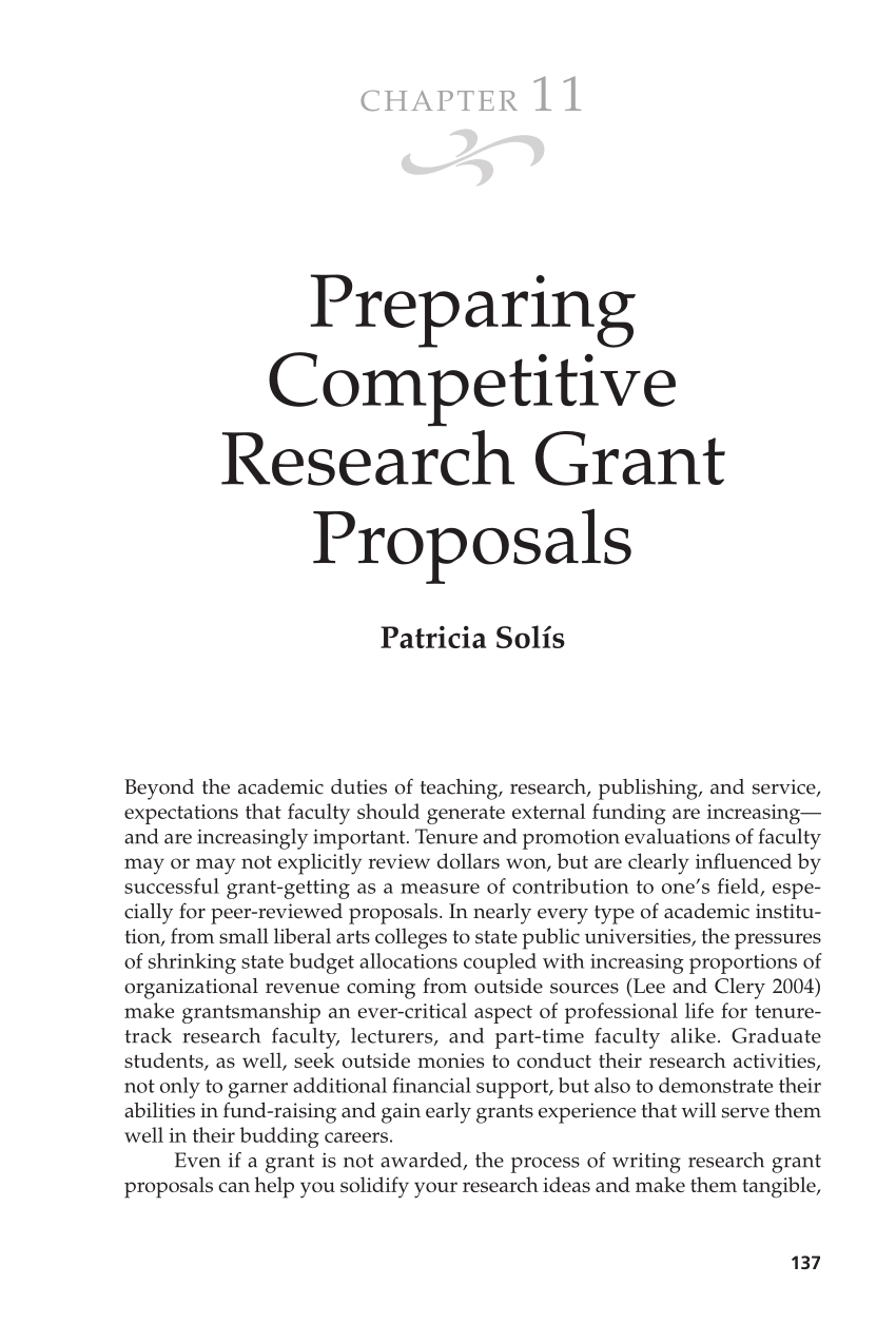 PDF) Preparing Competitive Research Grant Proposals