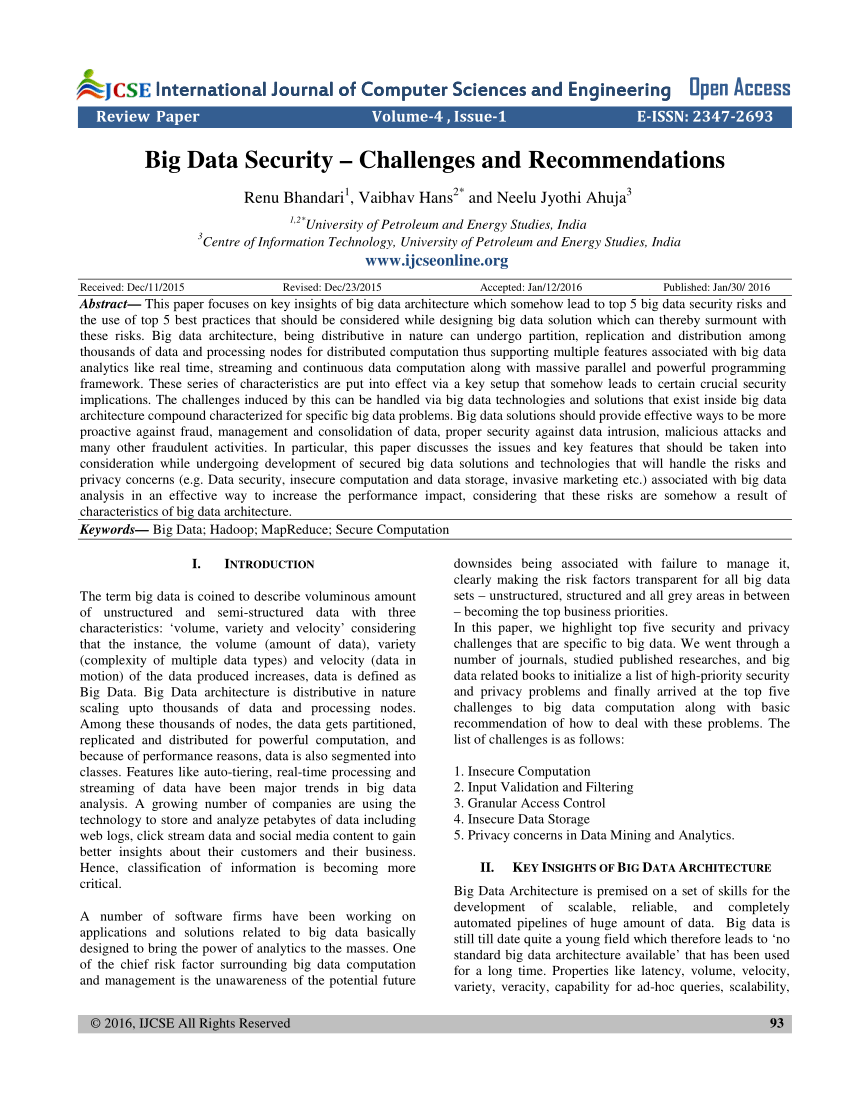 big data security research paper