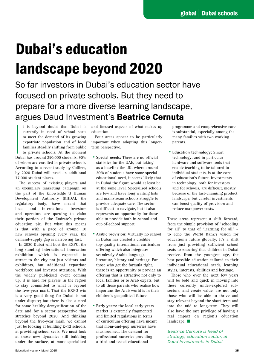 PDF Dubai s Education Landscape Beyond 2020