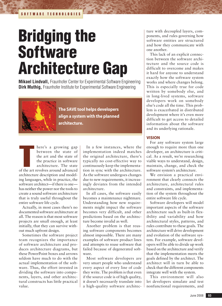 PDF) Bridging the Software Architecture Gap