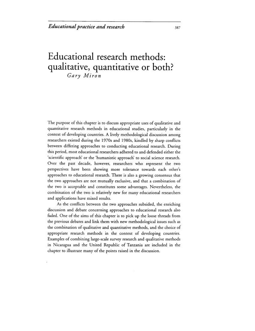 title of quantitative research about education