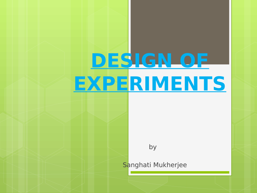 design of experiments nptel pdf