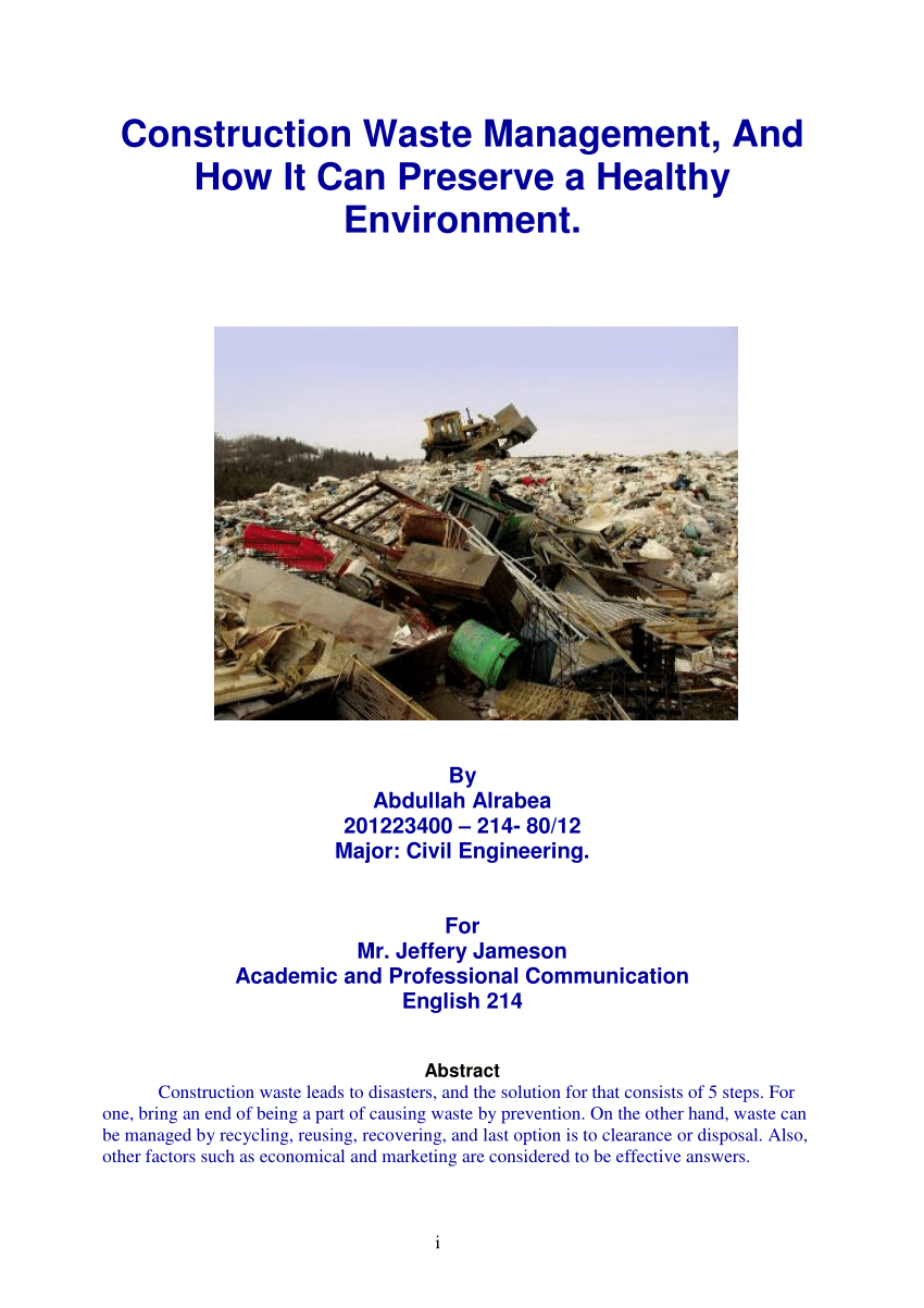 construction waste management research paper