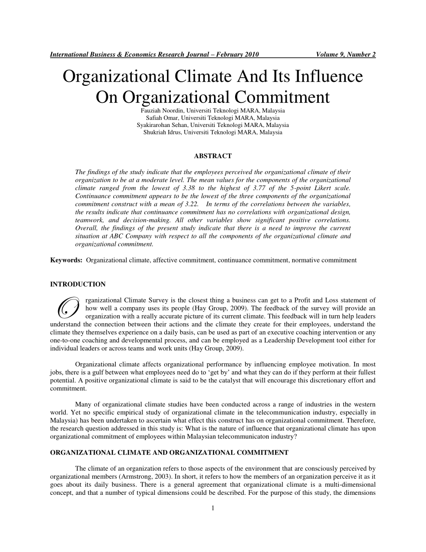 thesis on organizational climate