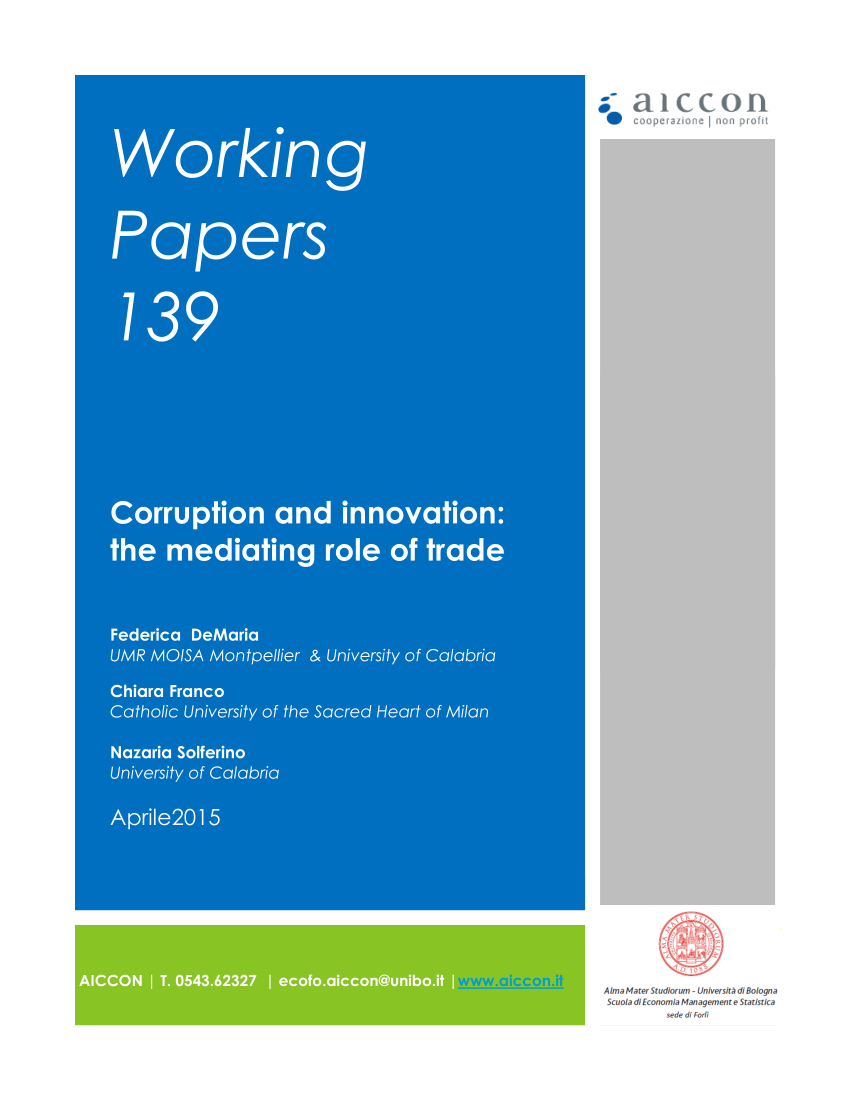 (PDF) Corruption and innovation: the mediating role of trade