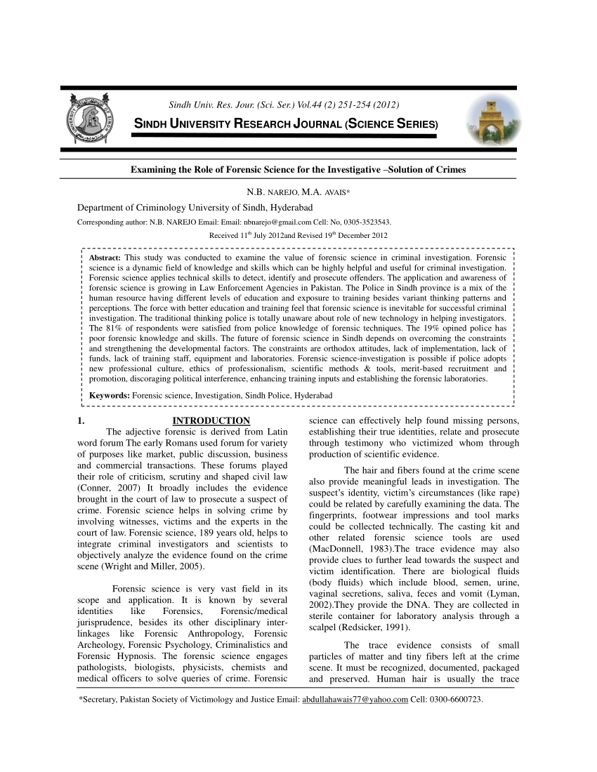 research paper of forensic