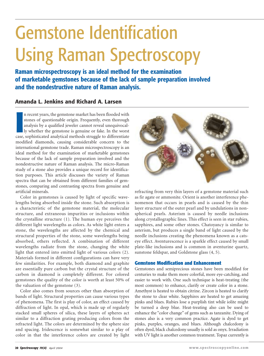 PDF) Gemstone Identification Using Raman Spectroscopy