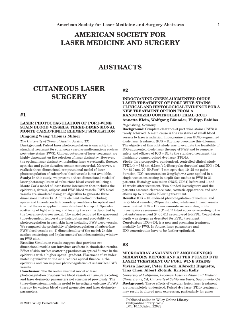 Pdf The Use Of Q Switched Yag Laser Associated With Clinical