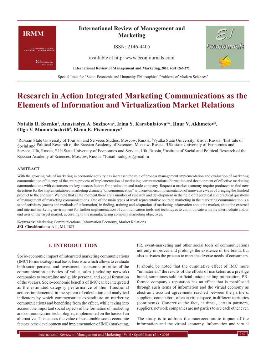 research paper on marketing communication