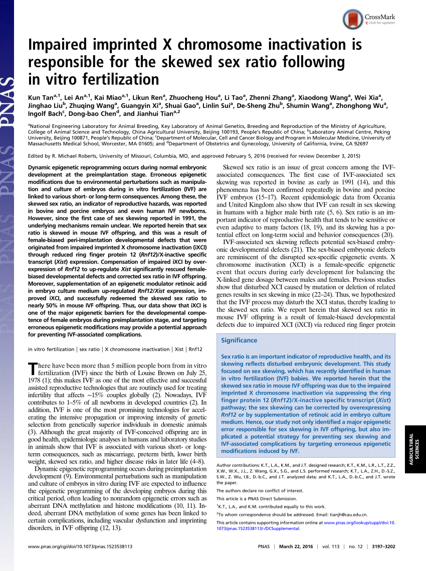 PDF Impaired imprinted X chromosome inactivation is responsible  