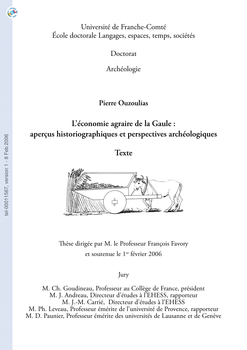 Pdf L Economie Agraire De La Gaule Apercus Historiographiques Et Perspectives Archeologiques
