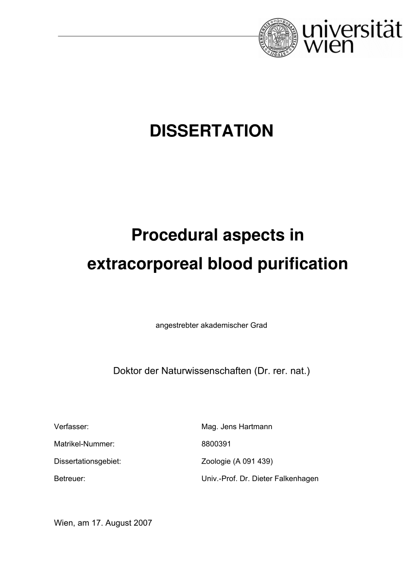 Pdf Procedural Aspects In Extracorporeal Blood Purification
