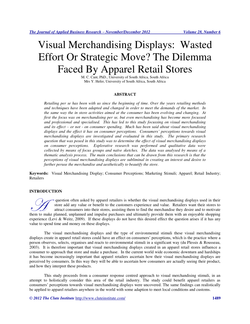 The Neuroscientific Approach to a Successful Fashion Visual Merchandising