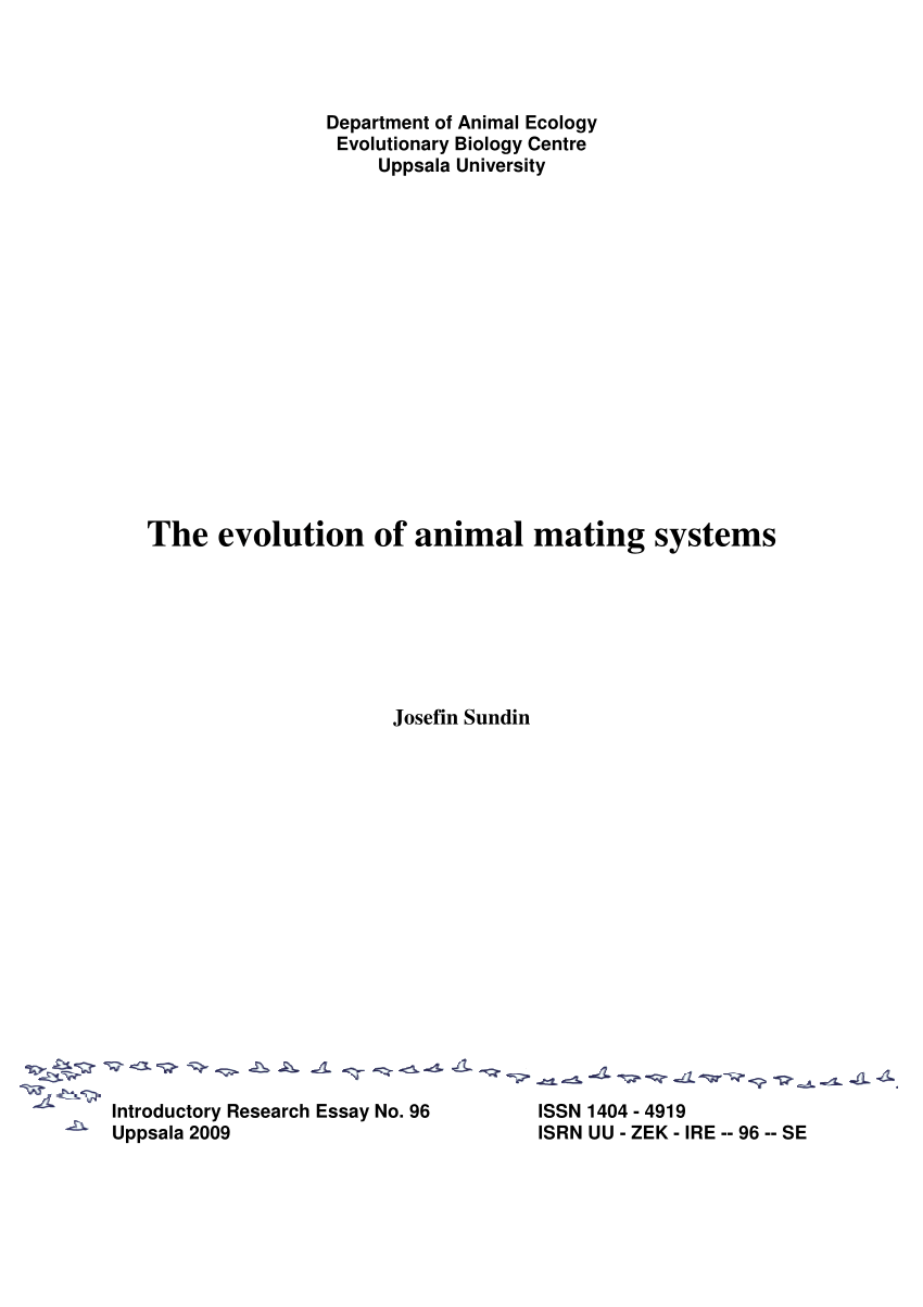 PDF) The evolution of animal mating systems