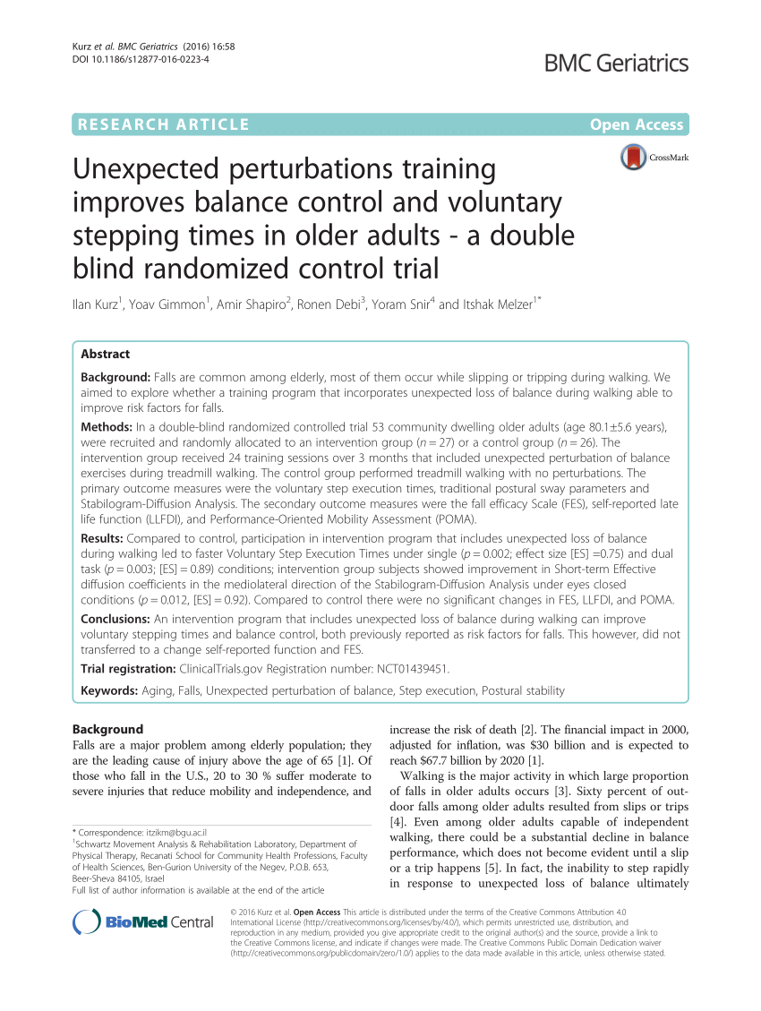 PDF) A perturbation-based balance training program for older adults: Study  protocol for a randomised controlled trial