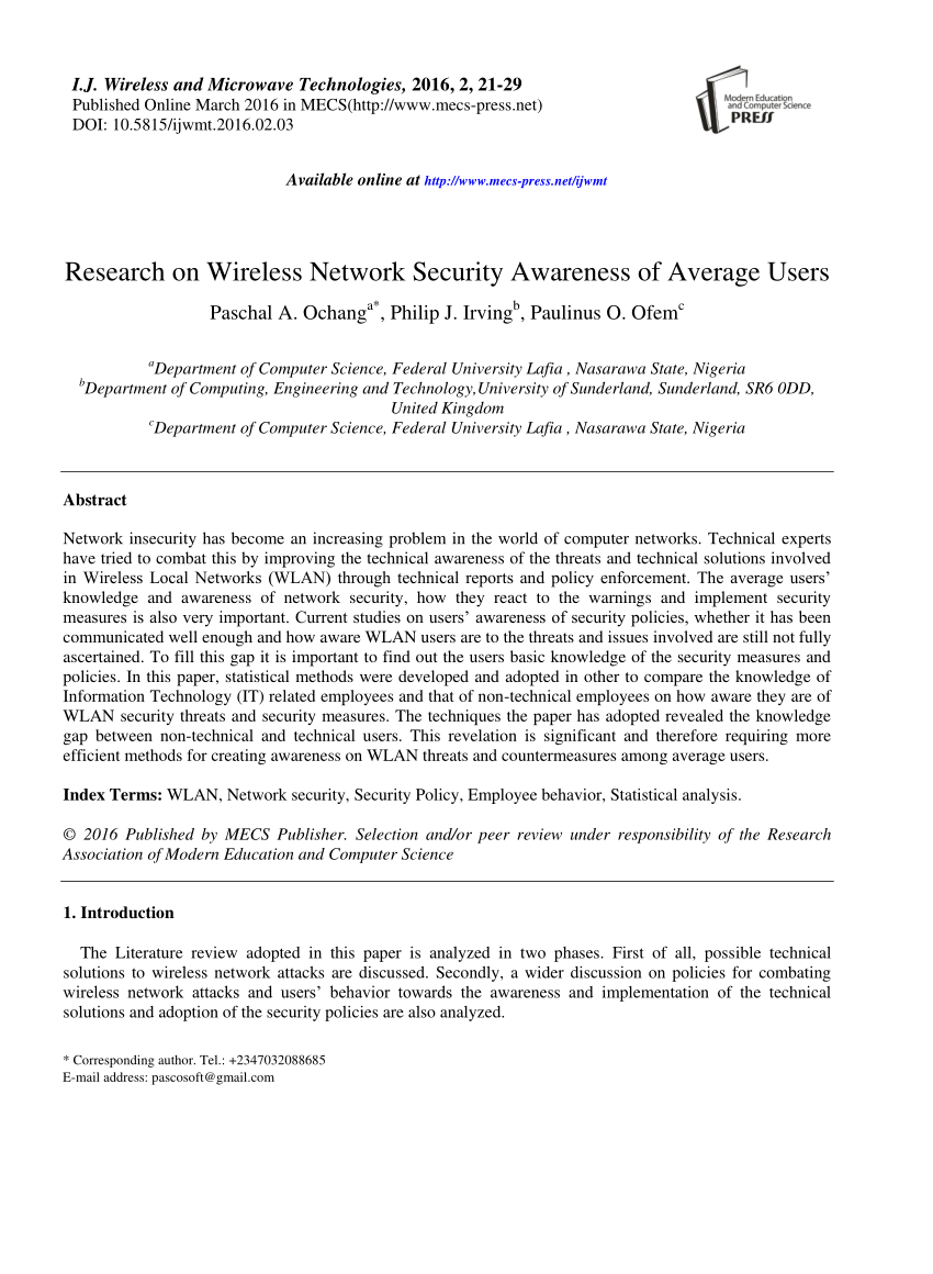 wireless network security research paper